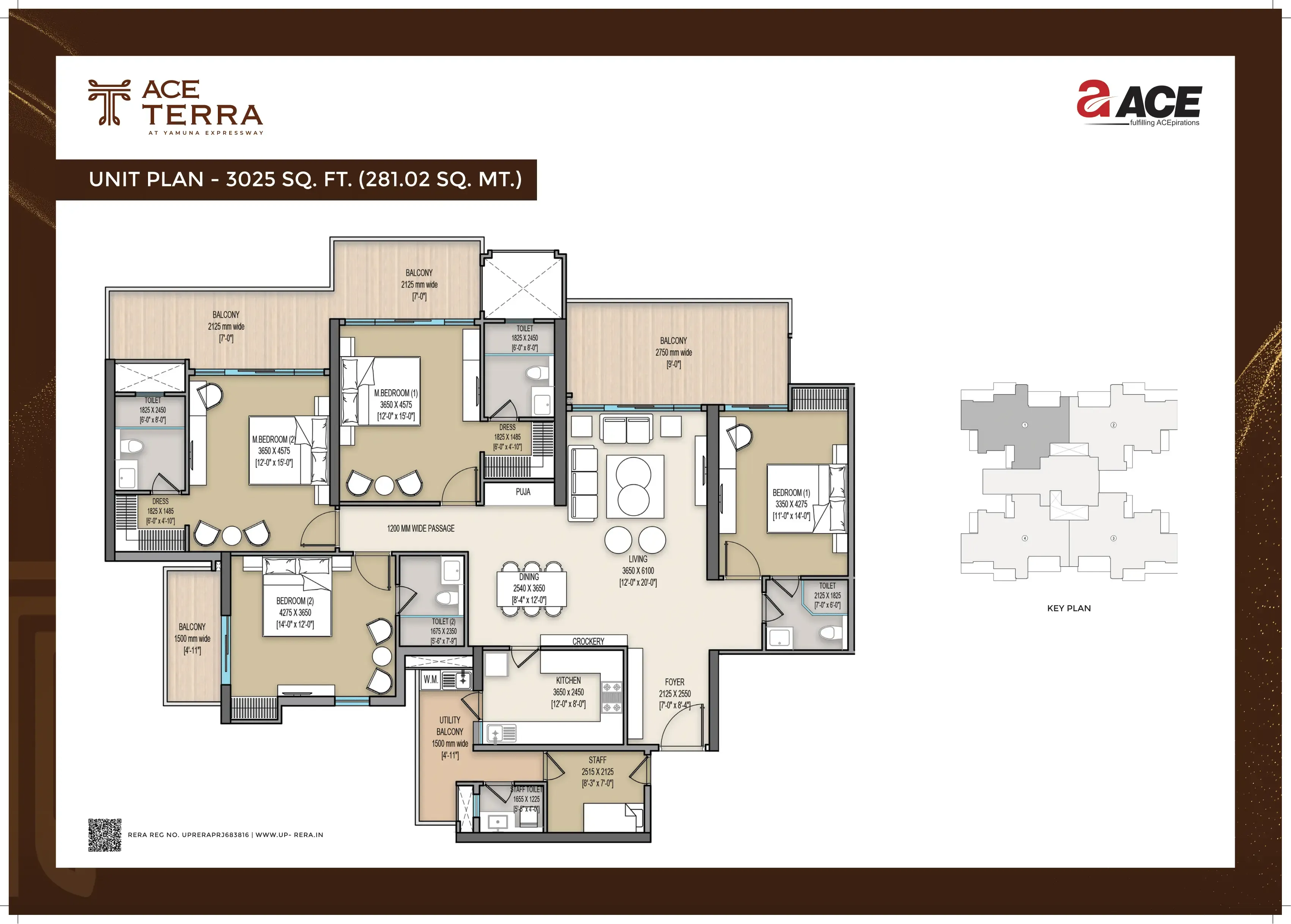 Unit Plan, 3,025 sq. ft. floor plan, ACE Terra