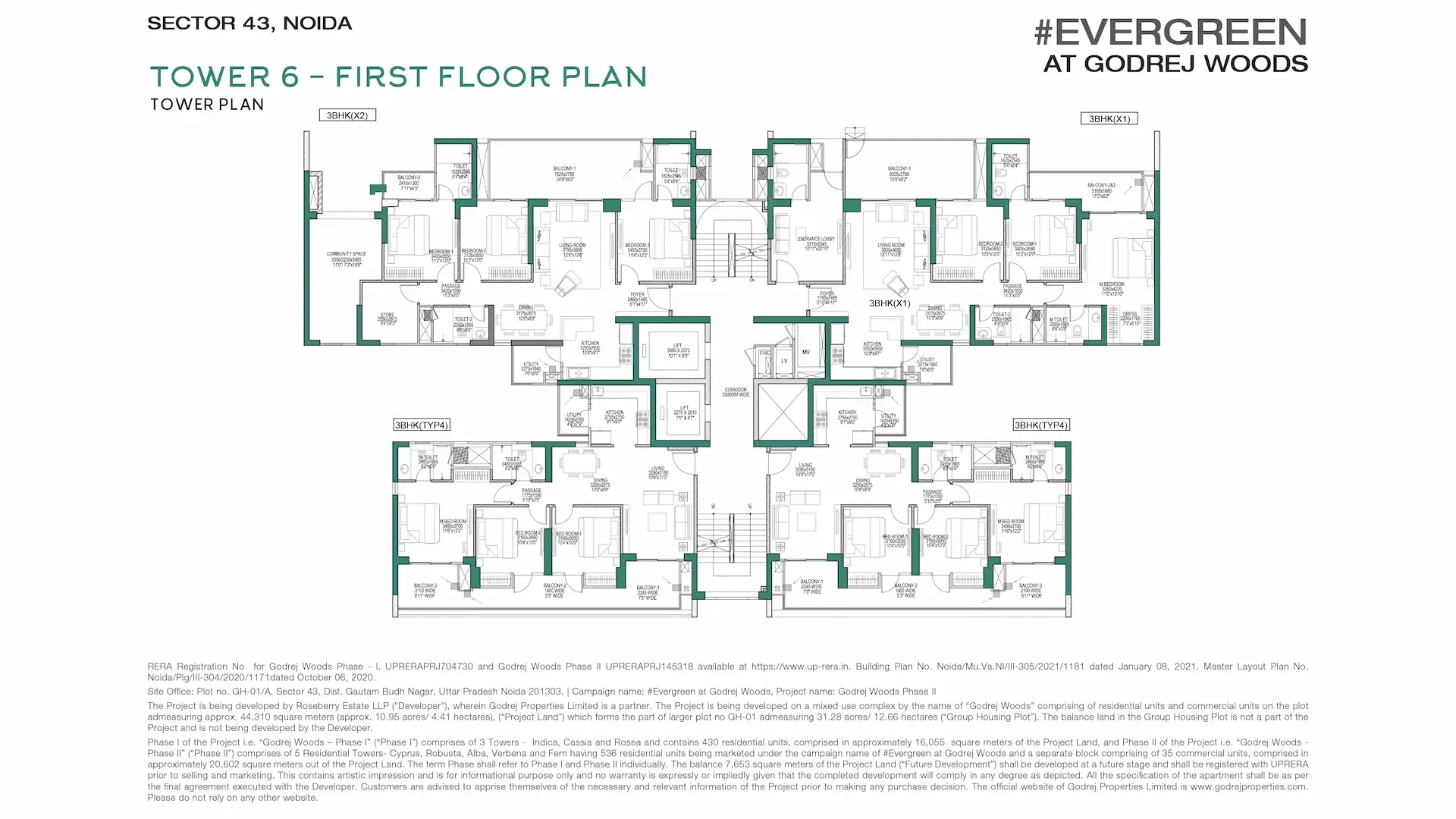 Godrej Woods Tower 6 floor plan, Godrej Woods